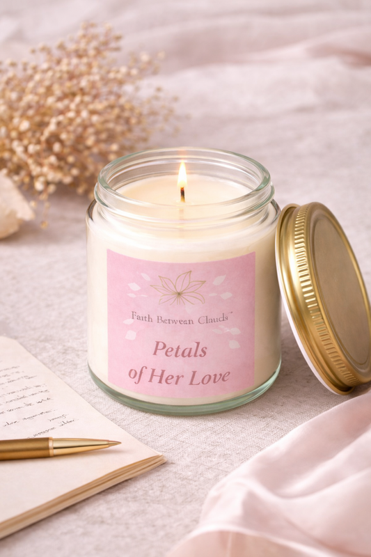 Faith Between Clouds: Petals of Her Love Candle