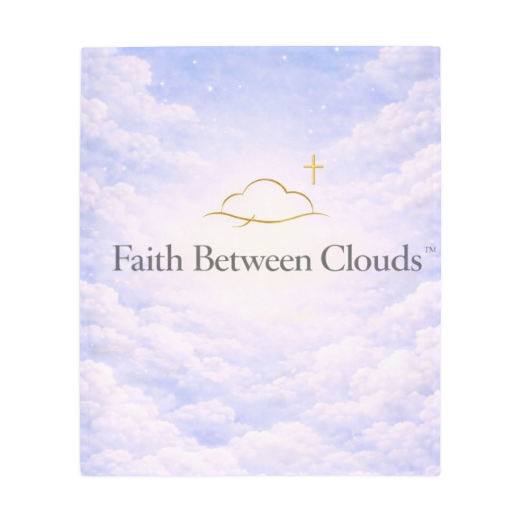 Faith Between Clouds Plush Fleece Blanket