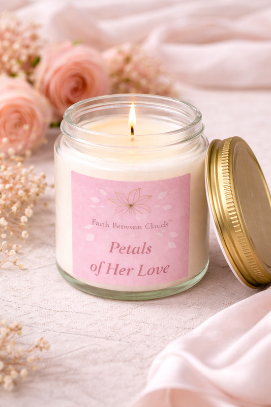 Faith Between Clouds: Petals of Her Love Candle